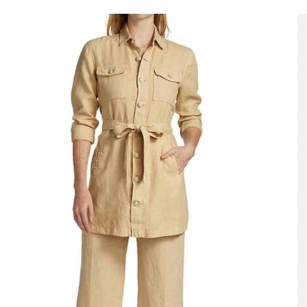 L'Agence Samantha Belted Safari Utilitarian Jacket in Taupe Size Small NWT